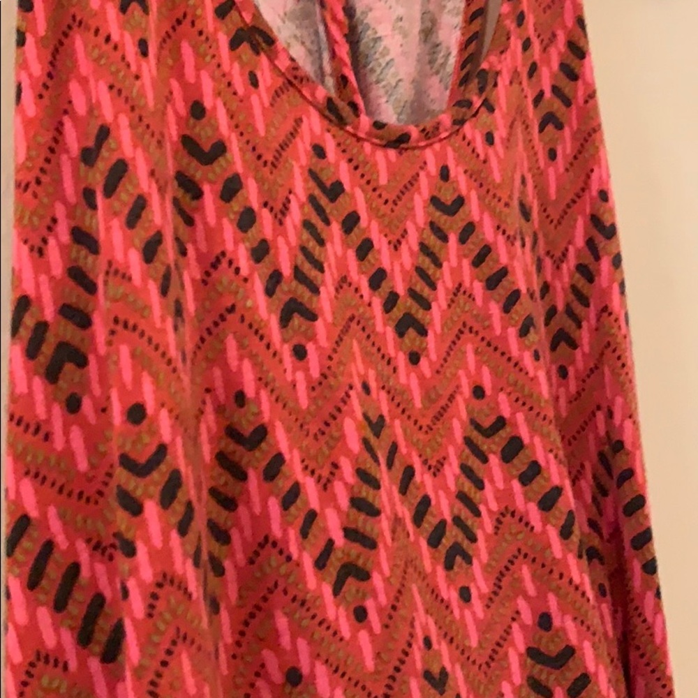 Coral Aztec Pattern Racerback Tank - Picture 4 of 4